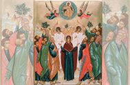 Particularmente esta presencia está centrada en tres momentos (que vimos reflejados en tres hermosos iconos): I.   María en la alegría de la Resurrección…