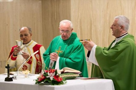 Su Santidad celebró una nueva misa en la capilla de la Casa Santa Marta.
