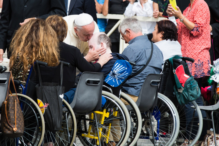 Pope Francis blesses the sick
