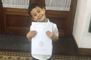 Juan Pedro Giommi, tiene 6 años y vive en La Plata. Esta semana su gesto solidario tomó conocimiento público al ser distinguido como “Vecino…